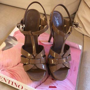 Saint Laurent Nude Tribute Platform Sandals